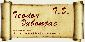 Teodor Dubonjac vizit kartica